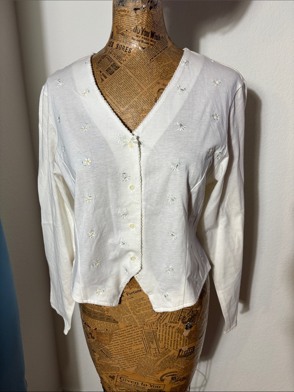 Victoria’s Secret Country COTTON shirt small vintage Cottagecore boho soft cream